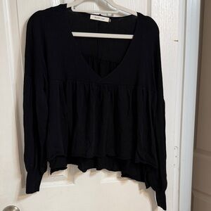 Mustard Seed Black V-Neck Sweater